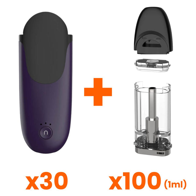 CCELL Dart-X Purple-Black Pack (30 Batteries + 100 Pods 1ml)